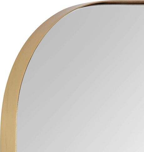 Kate and Laurel Rollo Midcentury Rounded Rectangle Mirror, 20 x 30, Gold, Modern Metal Framed Mirror in Saudi Arabia