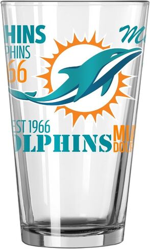 FVLFIL Miami Dolphins Official NFL 16 fl. oz. Spirit Pint Glass … in Saudi Arabia