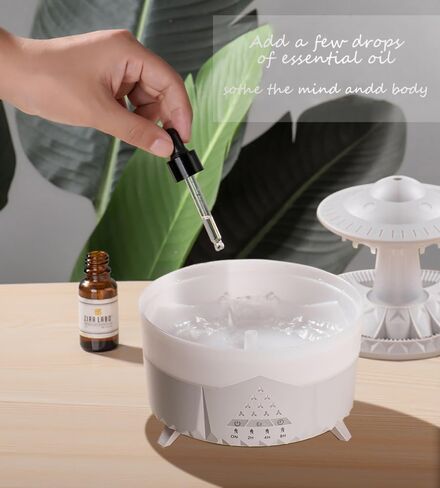 Rain Humidifier, 5 in 1 Ultrasonic Mushroom Aroma Diffuser Rain Cloud Humidifier, Mushroom Rain Drop Colorful Lamp Rain Humidifier Water Drip with Rain Sounds, Relaxing Diffusers for Home Office Spa in Kuwait