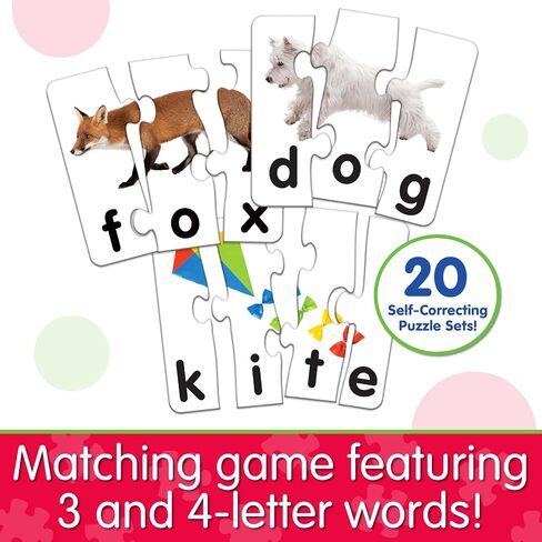 The Learning Journey: Match It! - Spelling - 20 Piece Self-Correcting Spelling Puzzle Three and Four Letter Words Montessori Learning Girl Boys Gifts Ages 4,5,6,7,8-Year-Olds - Award Winning Toys in Saudi Arabia