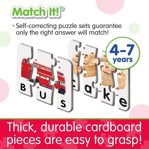 The Learning Journey: Match It! - Spelling - 20 Piece Self-Correcting Spelling Puzzle Three and Four Letter Words Montessori Learning Girl Boys Gifts Ages 4,5,6,7,8-Year-Olds - Award Winning Toys in Saudi Arabia