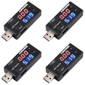 4PCS USB Power Meter, USB Current Meter, 3-9V 0-5A Voltage Tester Multimeter, LCD Digital Multimeter Current Tester Voltage Detector, USB Tester DC LED Display Tools and Home Improvement Electrical