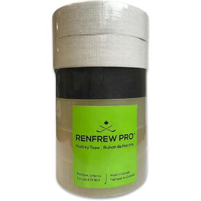 Renfrew Pro Assorted Pack White, Black and Clear Cloth Hockey and Shin Pad Tape, 6 pack