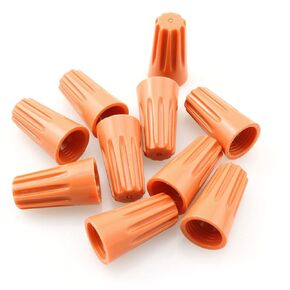 10pcs Wire Electrical Screw Springs Caps Wire Twist Terminals Spring Cover Connection P4, Orange