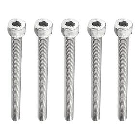 5 Pack Hex Socket Head Cap Screws - Stainless Steel Full Thread Machine Screw, Anti Resistance, Apply to Hardware Replacement (M8 x 90mm, Silver)