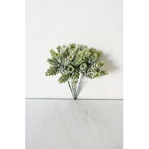 Sweet Home Deco 7'' Artificial Hops Greenery Craft Picks for Floral Designs (6 Picks) (Flocked Green)