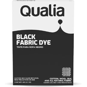 Qualia All Purpose Powder Fabric Dye for Clothing - Use on Cotton Wool Silk Wood and Linen- Perfect for Tie Dye and Other Crafts (1pack, Black)