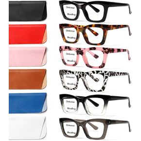 6 Pack Bifocal Reading Glasses for Women Men Oprah Style Blue Light Blocking Spring Hinge Computer Readers