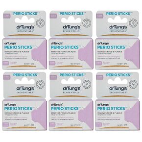 DrTung's Double-Sided Perio Sticks - Dental Sticks for Humans, Dental Floss Picks, Plaque Remover for Teeth, Dental Toothpicks, Dental Picks for Teeth Cleaning - X-Thin, 100 Count (Pack of 6)