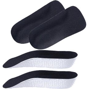 Height Increase Insole - Orthopedic Shoes High Pads 2PCS Height Increase Insoles for Men Women Arch Support Shoe Lifts Shock Absorption Heel Lift Insole (Black, 1.4in/3.5cm)