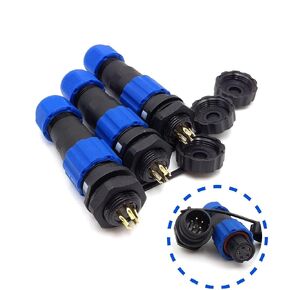 SD13 IP68 5PIN Waterproof Power Connector, High Voltage Circular Power Connector Industrial Electrical Cable Wire Connector Plug(Female)-Socket(Male) (5pin, Panel Mount x 3set)