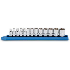 GEARWRENCH 13 Pc. 1/4" Drive 6 Pt. Socket Set, Standard, Metric - 80302D
