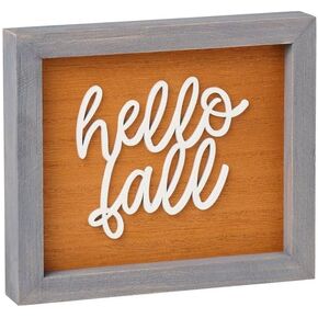 Collins Painting "Hello Fall" Wood Sign - Wooden Tabletop Fall Signs - Rustic Fall Home Décor for Autumn