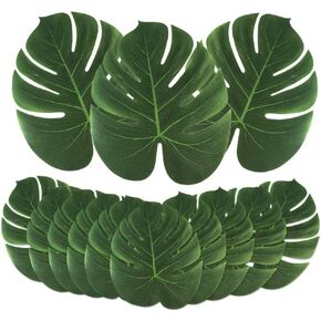 48PCS Tropical Palm Leaves Plant Imitation Leaf for Hawaiian/Luau/Jungle Party Table Decorations (48PCS)