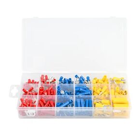 285PCS Mixed Quick Disconnect Electrical Insulated Butt Bullet Spade Fork Ring Solderless Crimp Terminals 22-16/16-14/12-10 Gauge Electrical Wire Connectors Assortment Kit