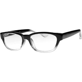 Clear Glass Reading Glasses - Real Glass Lenses - Stylish Acetate Frame - Magnification +0.25 to +3.00