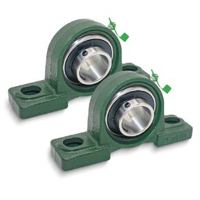 UCP206-20 Pillow Block Bearings (2 Pack) - 1 1/4 inch Bore, 2 Bolt Flange Mounted, Solid Cast Iron Base, Self-Alignment