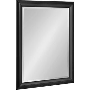 Kate and Laurel Whitley Traditional Framed Wall Mirror, 24 x 34, White, Coastal Rectangle Bathroom Mirror with Transitional Profile and Beveled Edge Design