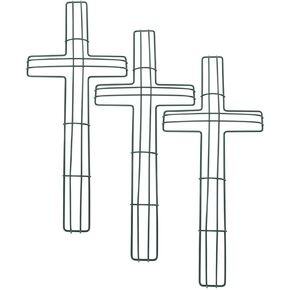 Cross Shaped Metal Wire Wreath Frame, 3pcs Cross Wreath Form Floral Garden Wreath Making Rings for Easter Spring Holiday Religious Church Themed Party