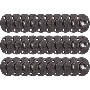 1/2" Floor Flange, Home TZH 30 Pack Malleable iron Pipe Flange for Industrial vintage style, Flanges with Threaded Hole for DIY Project/Furniture/Shelving Decoration (30 Pack, 1/2")