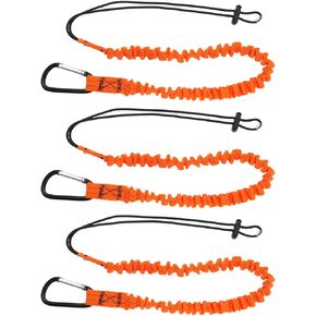 3pcs Tool Safety Rope Work-at-Height Hardware Tool Spanner Rope Retractable Elastic Rope With Carabiner and Adjustable Loop End Tool Fall Arrest Safety Rope