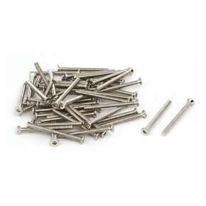 uxcell M2.5x35mm Grade 10.9 Countersunk Flat Head Hex Socket Cap Screw Silver Tone 50pcs
