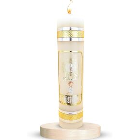 Authenthic baptism candle made by Mexican Artisans at La Villa de Guadalupe | velas para bautizo de niña o niño | baptism candle set for boys | velas de bautizo para nina | catholic baptism candle set