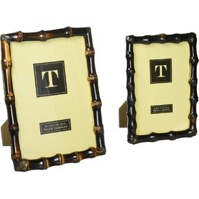 Two's Company Bamboo Photo Frames, Set of 2, Includes 4 x 6 inches and 5 x 7 inches