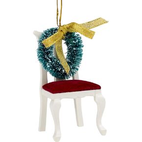 Roman 3.5 Inch Tall Chair with Wreath Memorial Ornament Holiday Tradition
