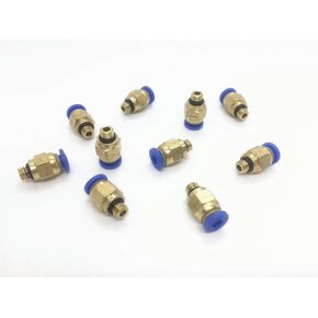 PC4-M6 Straight Fitting 4mm Thread M6 Connector for 3D Printer (Pack of 10 pcs)