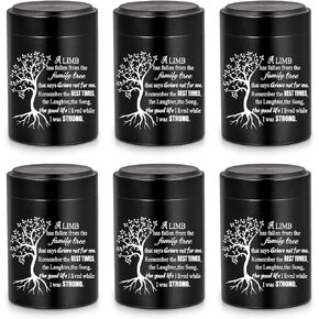 Small Urns for Human Ashes-Set of 6- Family Tree Cremation Urns for Ashes Black Keepsake Urns Ashes Holder for Sharing Memorial Urns Decorative Urns with Velvet Bag