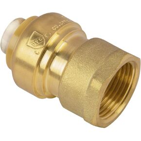 3/4" x 3/4" NPT Female Adapter for PEX, Copper, CPVC Pipe, Push to Connect Brass Plumbing Fitting with Upgraded Stiffener (1 Pack)
