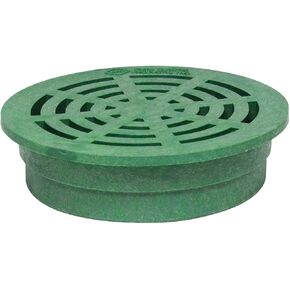 StormDrain 6" Outdoor Round Drain Grate Cover - Fits 6" Sewer and Drain Pipe and Fittings, Fits Triple Wall Pipe and Corrugated Landscape Pipe - Superior Strength and Durability, Green