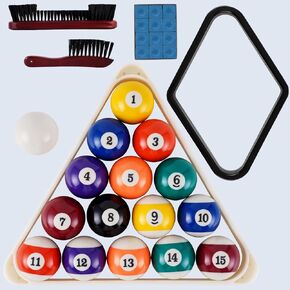 ملحقات طاولة حمام السباحة JIAWANSHUN، 16 كرة بلياردو مع حامل كرة مثلث وماس، مجموعة فرشاة طاولة حمام السباحة in Kuwait