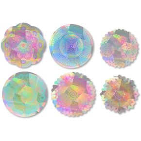 Rainbow Symphony - Rainbow Sun Catcher Window Stickers, Prism Holographic Stickers for Windows, Anti-Collision Window Decals for Birds, The Mandala Set, Made in USA