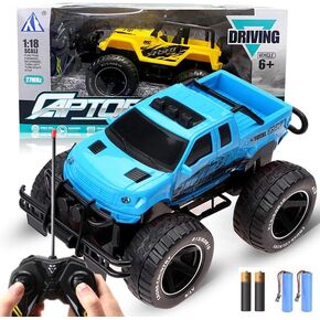 Beginner Rv Truck for Kids,Blue Off-Road RC trucks,1:18 Scale Crawlers Toy for Kids Aged 4-9