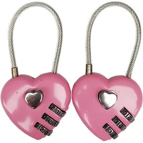 Pinks Heart Shaped Padlock,Gym Locker Lock Cute,Love Padlock,Small Locker Locks,Love Lock for Jewelry Storage Box Locker Decor Valentine Gift-Pinks,2PCS