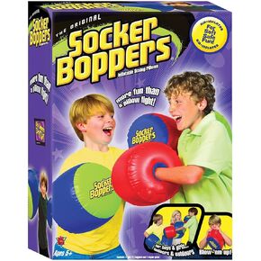 Socker Boppers Inflatable Boxing Pillows - One Pair Boppers – Clear, Box and Bop, Durable Vinyl, Active Outlet That aids in Agility, Balance and Coordination, Safe Fun Indoor or Out, Great Gift