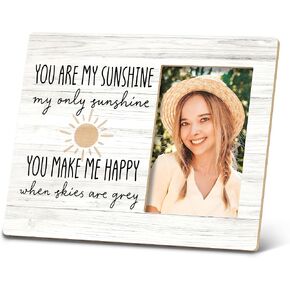 SRADMO You are My Sunshine My Only Sunshine Picture Frame,Motivational Gifts Uplifting Gifts 10×8 inch Wooden Tabletop Photo Frame for Couples Him Her Parents Father Mother Friends Kids Teens