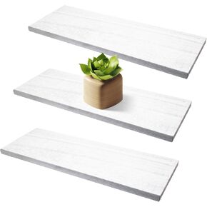 3 قطع أرفف حائط لديكور غرفة النوم، أرفف عائمة لبيت المزرعة الريفي لتخزين الحائط رف خشبي عائم للكتب والنباتات ورف جداري للحمام والمطبخ وغرفة المعيشة in Kuwait