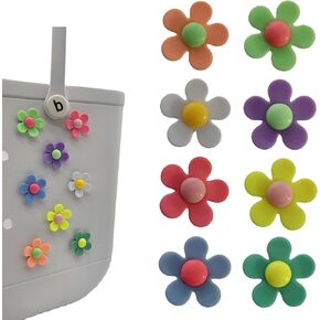 Fxfenoxo Flower Charms Compatible with Bogg Bag＆Simply Southern Totes, Pearl Bag Bits Insert Charm Accessories