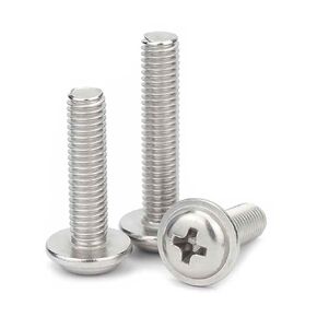 M6-1.0 x 2" Phillips Pan Washer Head Machine Screws, 304 Stainless Steel Bolts by IMScrews - Pack of 50