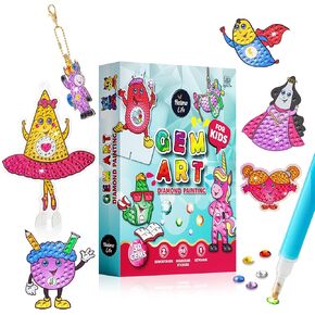Halmolife 5D Diamond Painting Stickers Kits for Kids and Adult Beginners Gem Paint by Numbers Diamonds Arts for Boys and Girls Ages 6 7 8-12 DIY Princesses kit with Dots Gifts for Kid