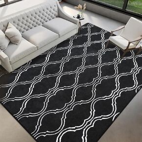 Washable Rug for Bedroom, 2x6 Grey Fluffy Runner Rugs, Super Soft Modern Indoor Hallway Runner Carpet for Living Room Kids Boys Girls Dorm Bedside Nursery Home Decor, Grey/White