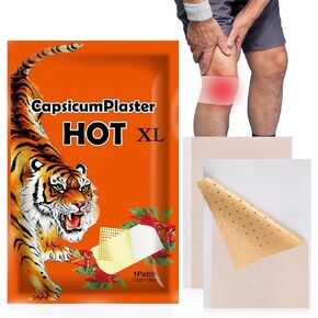 50 Count Capsaicin Patches, Orange Tiger Heat patches, Hot Capsicum Plaster for Back Knee Neck Shoulder