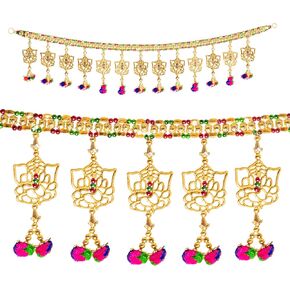 Toran Bandanwar Ganesh Pompom Door Wall Hanging Traditional Indian Home Decor Gifting Size- 36 inches