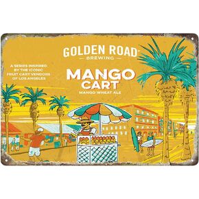 mokarier Mangos Decorative Metal Tin Signs Cafe Beer Bar Decoration Plat 12X8" Inches Wall Art Plaque Vintage Home Decor