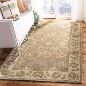 SAFAVIEH Heritage Collection 3'6" Round Blue / Beige HG343B Handmade Traditional Oriental Premium Wool Area Rug