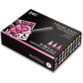 Spectrum Noir Triblend-Blendable Alcohol Marker Pens-Essential Blends-Set of 24, Multi