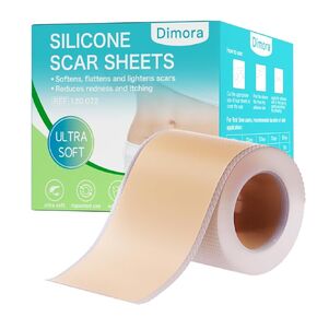 Dimora Professional Silicone Scar Sheets - Medical Grade Silicone Scar Tape (1.6"x120" Roll), Ultra-thin Waterproof Scar Removal Treatment for Surgical Scars, C Section, Tummy Tuck, Keloid Treatment